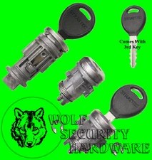 Chrysler Dodge Ignition Key Switch Lock Cylinder & Door Lock Set 3 Regular Keys