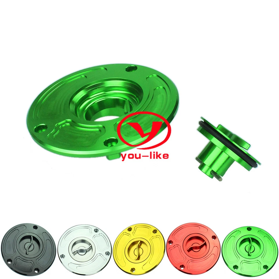 CNC Keyless Gas Fuel Tank Cap Cover For KAWASAKI Z1000 Z750 ZX-6R ZX10R ZX9R - Image 4 of 4
