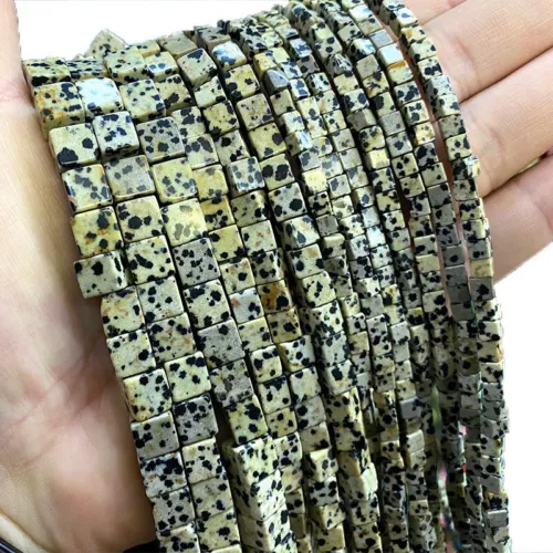 Natural 4/6/8mm Square Gemstone Loose Spacer Beads for Jewelry DIY Making 15.5'' - Bild 33 von 49