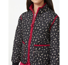 NWT FREE Assembly Girls Lightweight Quilted Jacket black/burgundy sz. XXL 18 