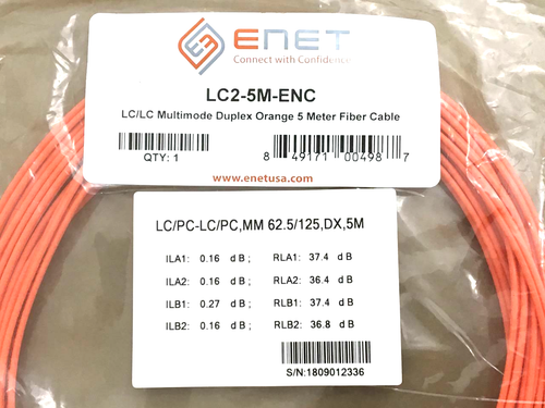 ENET MultiMode LC LC Duplex Fiber Patch Cable 5 meters LC2-5M-ENC ️️ ...