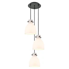 Innovations Newton-B 3Lt 8" CM Pendant, 10" Cpy, BK/WH - 113-410-1PS-BK-G412-8WH