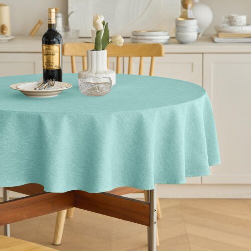 Waterproof Round Table Cloth for Round Table Decorative Rustic Wipeable Table...