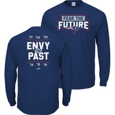 Fear The Future T-Shirt for New England Football Fans (SM-5XL) (Navy Long Sleeve