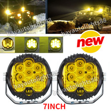 Fit Jeep Wrangler Jk 2007-2018 Amber Lens Front Led Bumper Light Mount Sqaur Fog