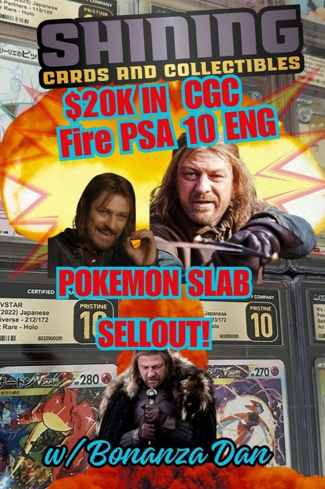Pokémon Slabs!!  PSA Claims! Sudden Death Slab Show w/ Bonanza Dan