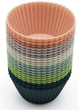 Reusable Silicone Cupcake Baking Cups 24 Pack 2.75 inch Non-stick Muffin Liners