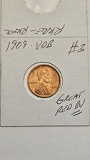 wheat penny 1909 VDB LINCOLN CENT RED BU 1909-P V.D.B LOT 7 NICE RED UNC