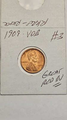 wheat penny 1909 VDB LINCOLN CENT RED BU 1909-P V.D.B LOT #7 NICE RED UNC