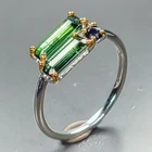 Beautiful gems Natural Tourmaline Ring 925 Sterling Silver Size 8 /R466368