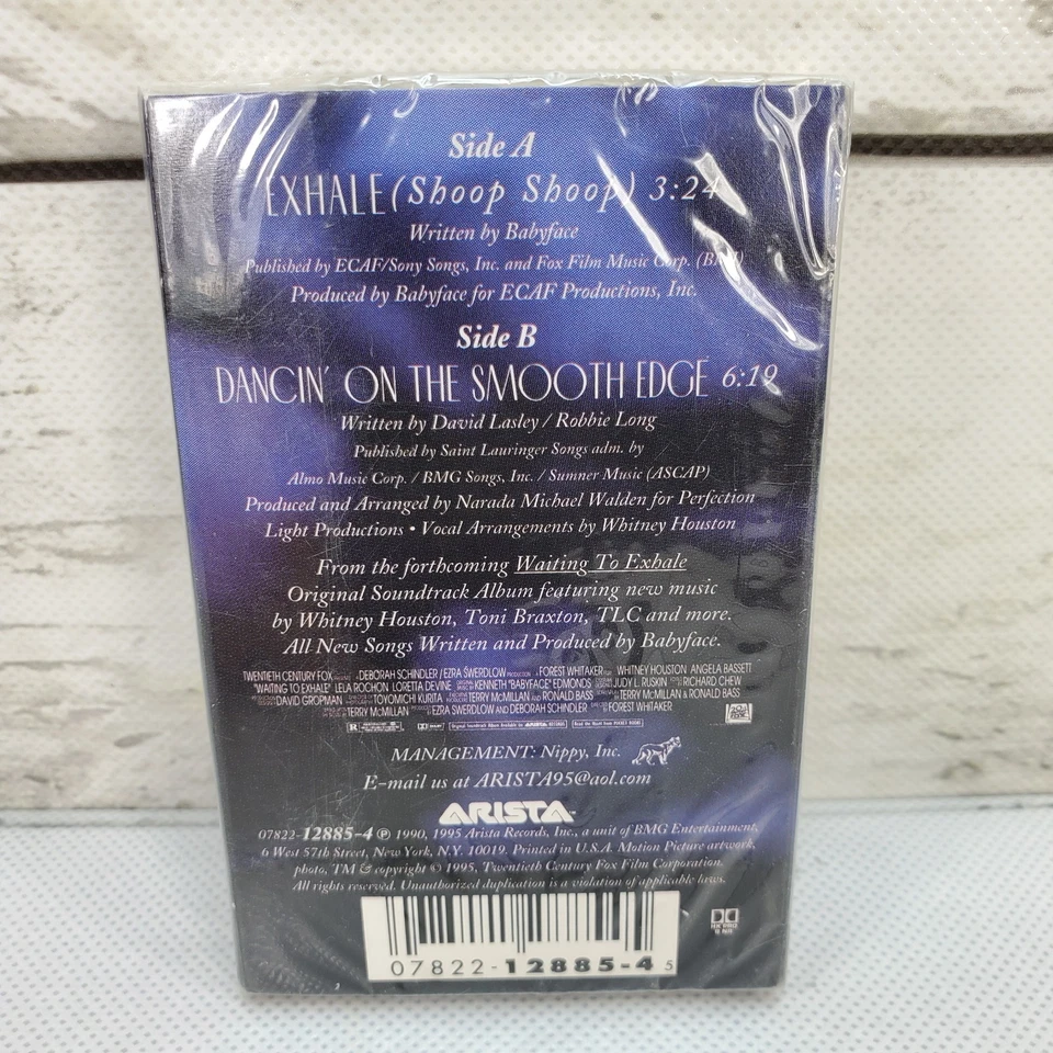 Whitney Houston Exhale Single 1995 Cassette Tape Arista Records 2 Songs Vintage - Image 2 of 4