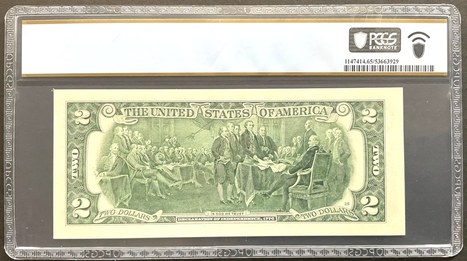 Fancy Serial Number, “Double Quad” Binary, L 88882222 B, PCGS Graded 65 PPQ - Image 2 of 2