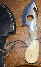 Wild Turkey Handmade Collection Gut Hook Knife full tang w leather sheath