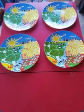 Colourful commemorative plates - set of 4