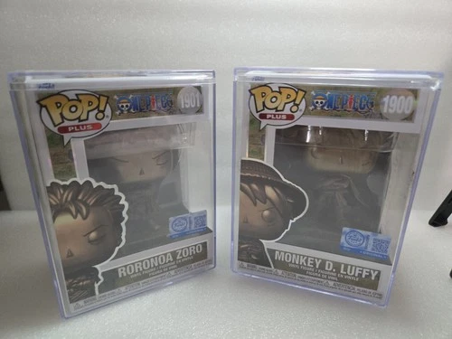Funko Pop! Plus One Piece Bronze Luffy #1900 & Zoro #1901 Statue Set Exclusive M
