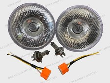 2 Lucas 700 Headlight 7" inch 12V Conversion Lamp H4 Halogen Bulb 3 Pin Holder
