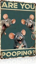 Are You Pooping Tin Metal Signs Home D cor 8x12 Funny Mouse Wall Decor for Home