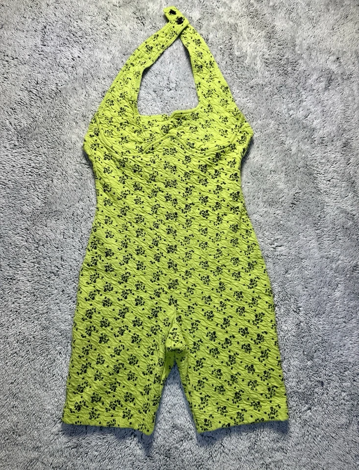 Body Retro Años 80 Neón Halter Cuello Entrenamiento No Tan Normal APRETAR Tejidos Talla M Foto 4 de 4