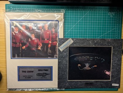 Star Trek Chromart Lot Enterprise Print and The Crew 41 of 2500 COA Sealed