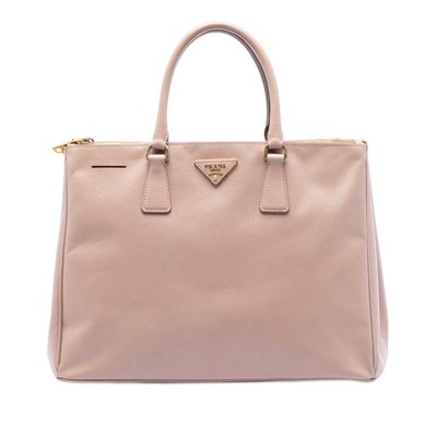 Prada Large Saffiano Lux Galleria Double Zip Satchel Pre-Loved Nackt