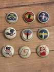 Vintage Kellogg's Pep WW2 US Military Air Squadron Pinback Lot Of 9