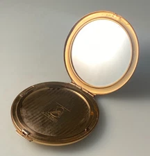 Vintage Stratton Powder Compact Gold Tone Star Pattern w/ Mirror Made in England