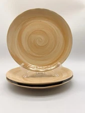 Set of 3 Sango CORAL SAND 4974 Dinner Plates 10 3/4” Tan Cream Swirl