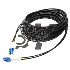 LC-LC UPC SM 9/125 5M Black Armored Fiber Cable Duplex Fiber Optic Patch Cord