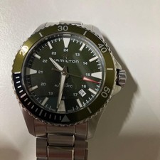 Hamilton Khaki Navy Scuba Auto Green Dial Stainless Steel Waterproof Used From J