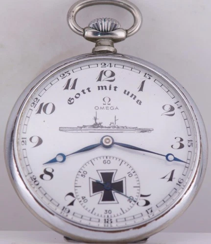Antique German Navy U-Boat Officer’s  Award Omega Pocket Watch c1940's- Perfect