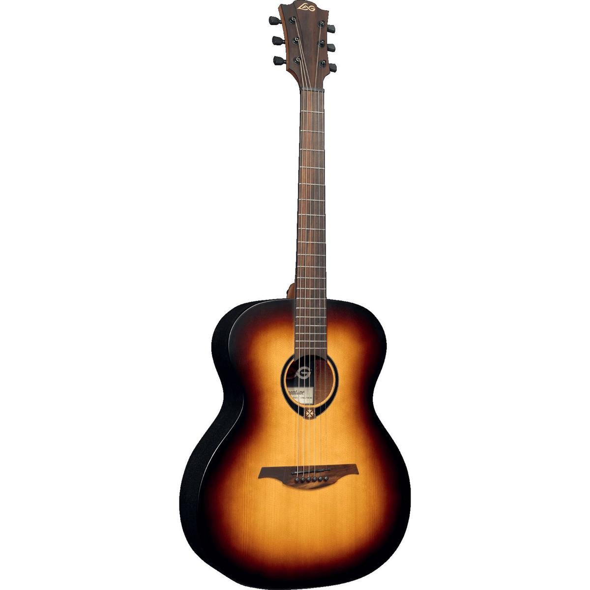 Lag Tramontane 70 Auditorium Solid Sitka Spruce Acoustic Guitar, Brownwood Finge
