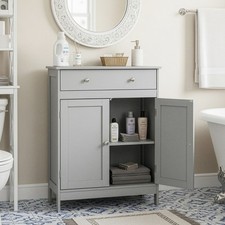 Ktaxon Bathroom Floor Cabinet, Freestanding Storage Cupboard w/ Drawer and 2 Doo