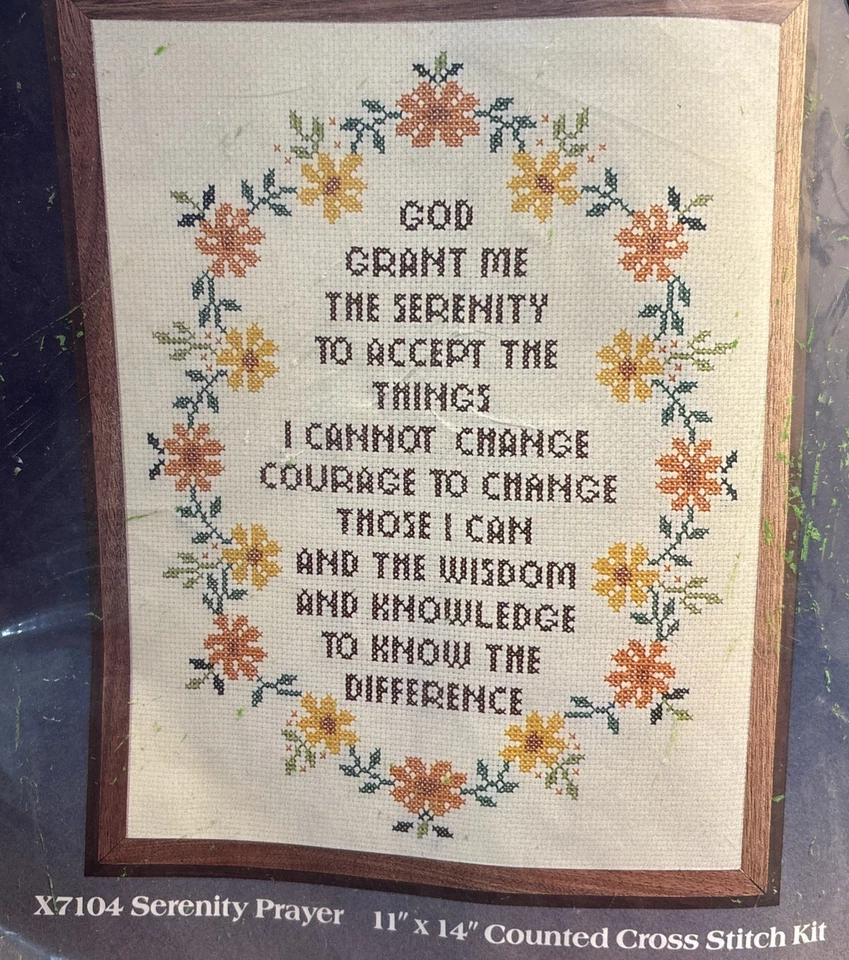 Serenity Prayer Cross Stitch Kit 11x14 Vintage - Image 2 of 4