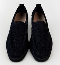 Rothys The Lug Loafer Womens Size 6 Black Boucle Merino Wool Dress Shoes