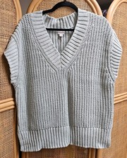 NWT A New Day Women's Mint Sweater Vest Size Medium Small Flaw : Loose Thread