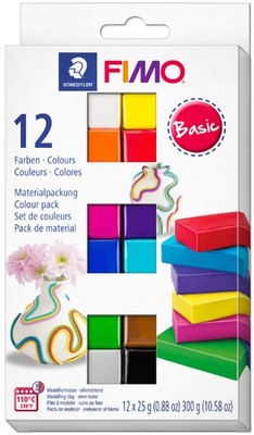 FIMO SOFT Modelliermasse-Set ''Basic'' 12er Set 12 Blöcke à 25 g