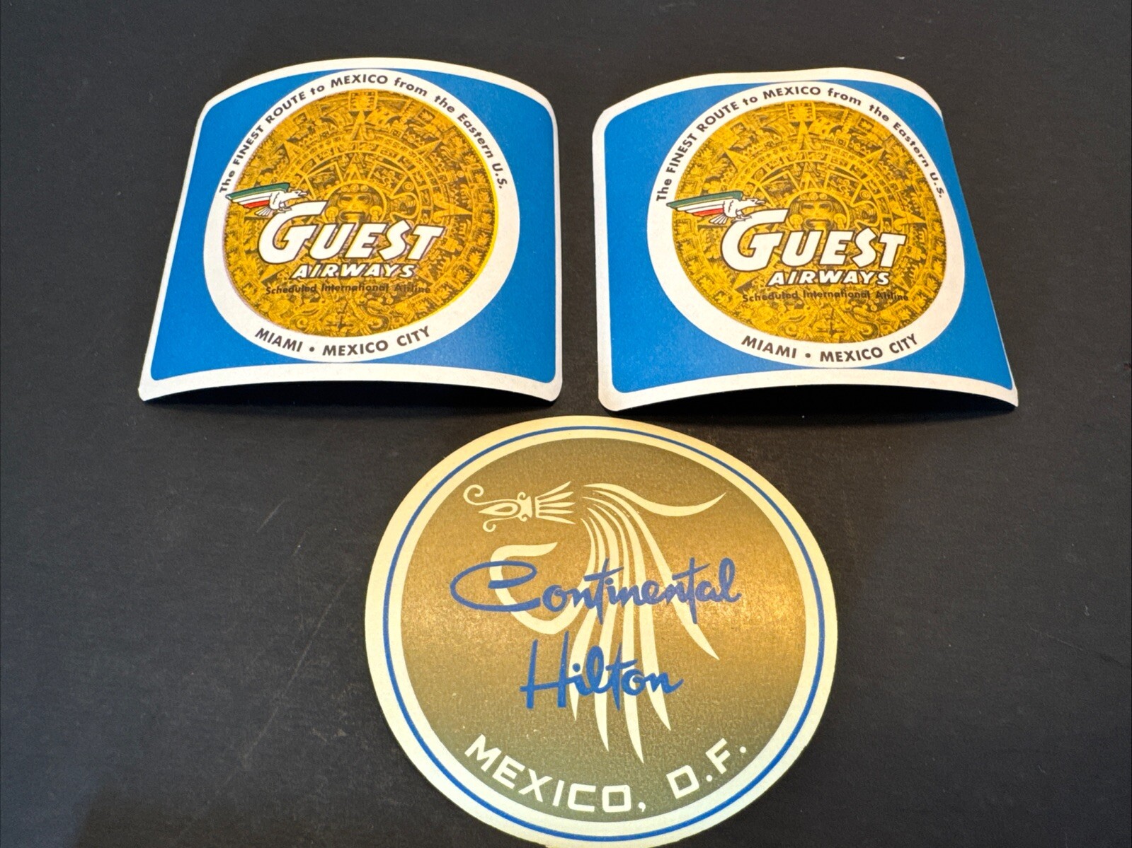 Continental Hilton Mexico 2 Guest Airways Miami Luggage Tags