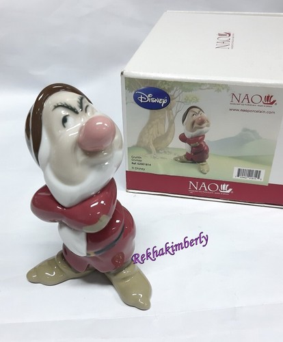Nao Disney Seven Dwarf-Grumpy Colorful Porcelain Spain Authentic NEW 02001814 - Picture 5 of 6