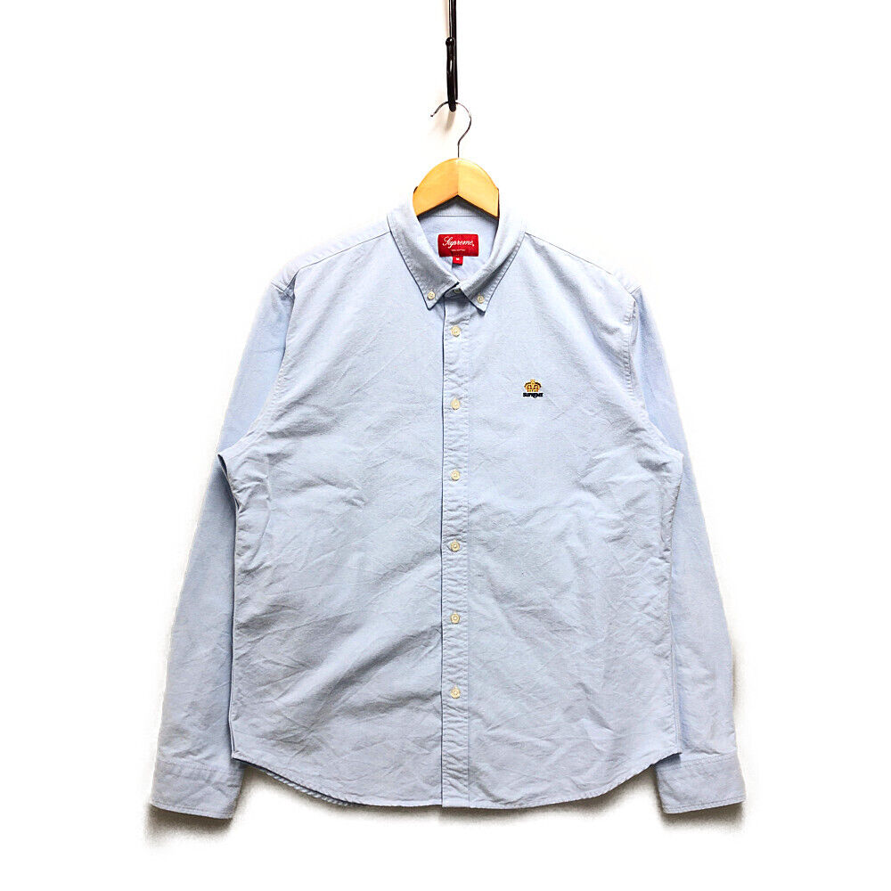 SUPREME Crown Logo Oxford Shirt embroidered Oxford shirt blue M Genuine /  31691