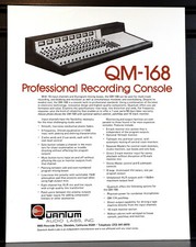 Quantum Audio Labs QM-168 Professional Recording Console Sales Brochure