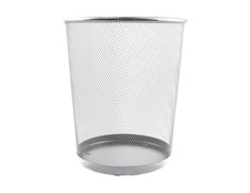 Waste Paper Bin - Metal  Black / Silver - Dustbin - Store Smart Office Equipment