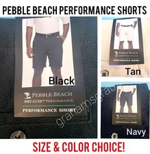 MENS PEBBLE BEACH DRY LUXE PERFORMANCE GOLF SHORTS STRETCH SIZE 32-40 PICK COLOR
