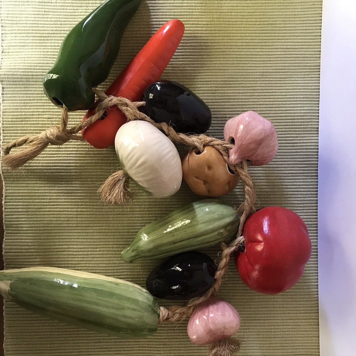 Vintage Ceramic Vegetables on Rope 24