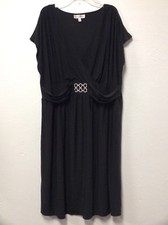 Womens Sexy Little Black Dress Size 2X Faux Wrap Olivia Matthews 85