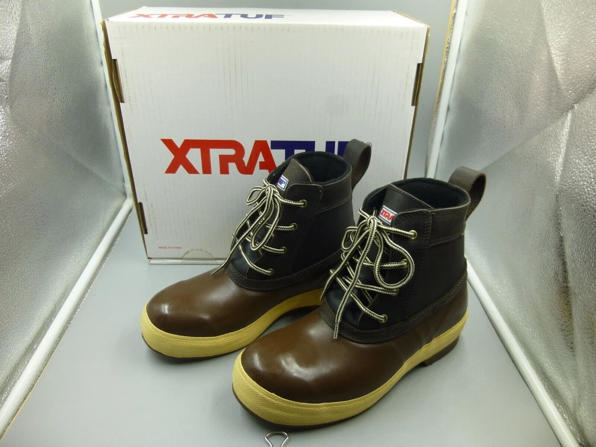 NEW MEN'S XTRATUF 6 LEGACY LACE WATERPROOF BOOTS / BROWN SIZES 7, 8, 9 and  14