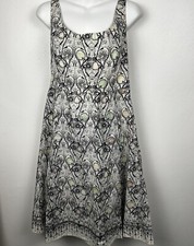 Tahari Sleeveless Fit & Flare Cotton Dress Size 10 Scoop Neck Wedding Vacation