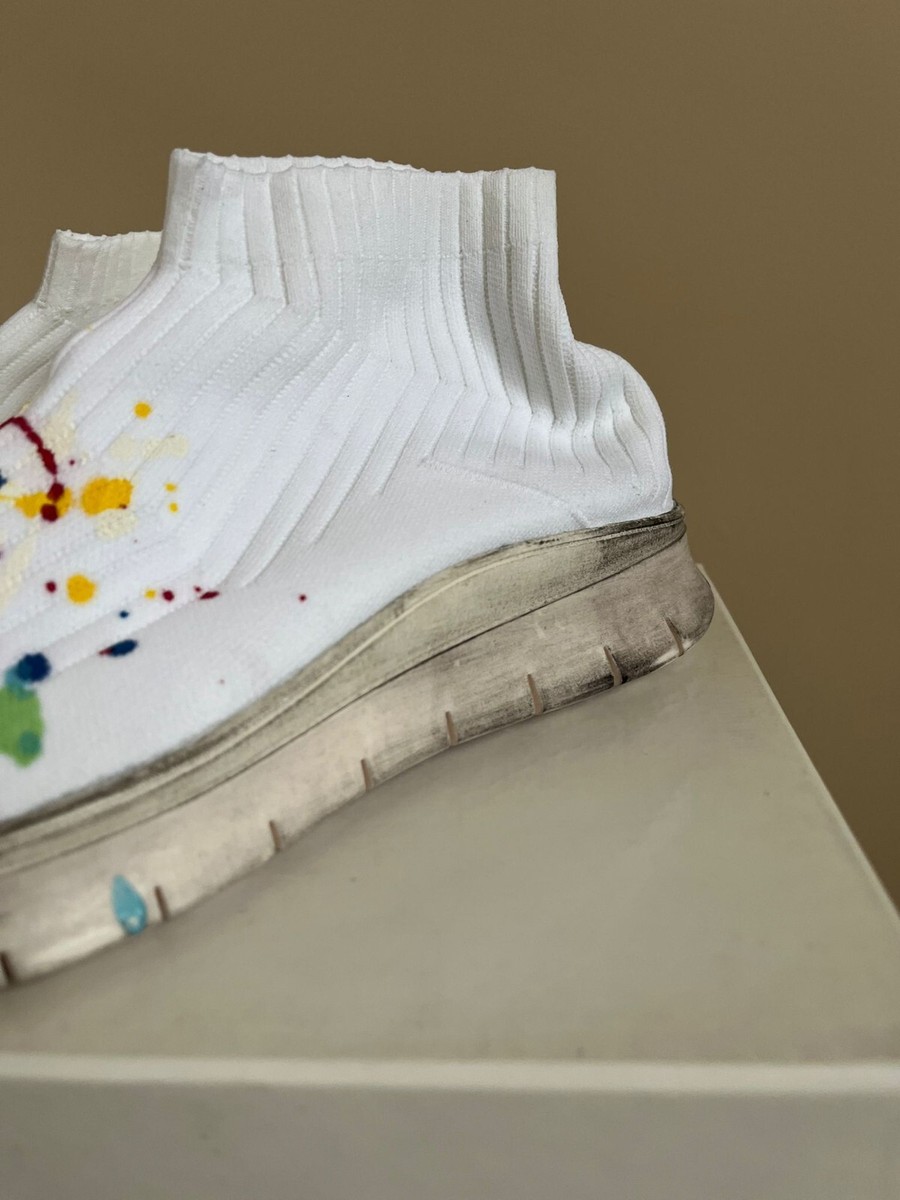 Maison Margiela , Paint Splatter Sock Runner in White , BNIB  display picture 1