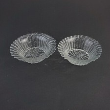 2 Glas Schälchen Dessert Kompott Pudding Zackenrand Vintage