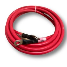 2 AWG Copper 9' Red Battery Cable 3/8" Lugs Wire Car Marine Inverter RV