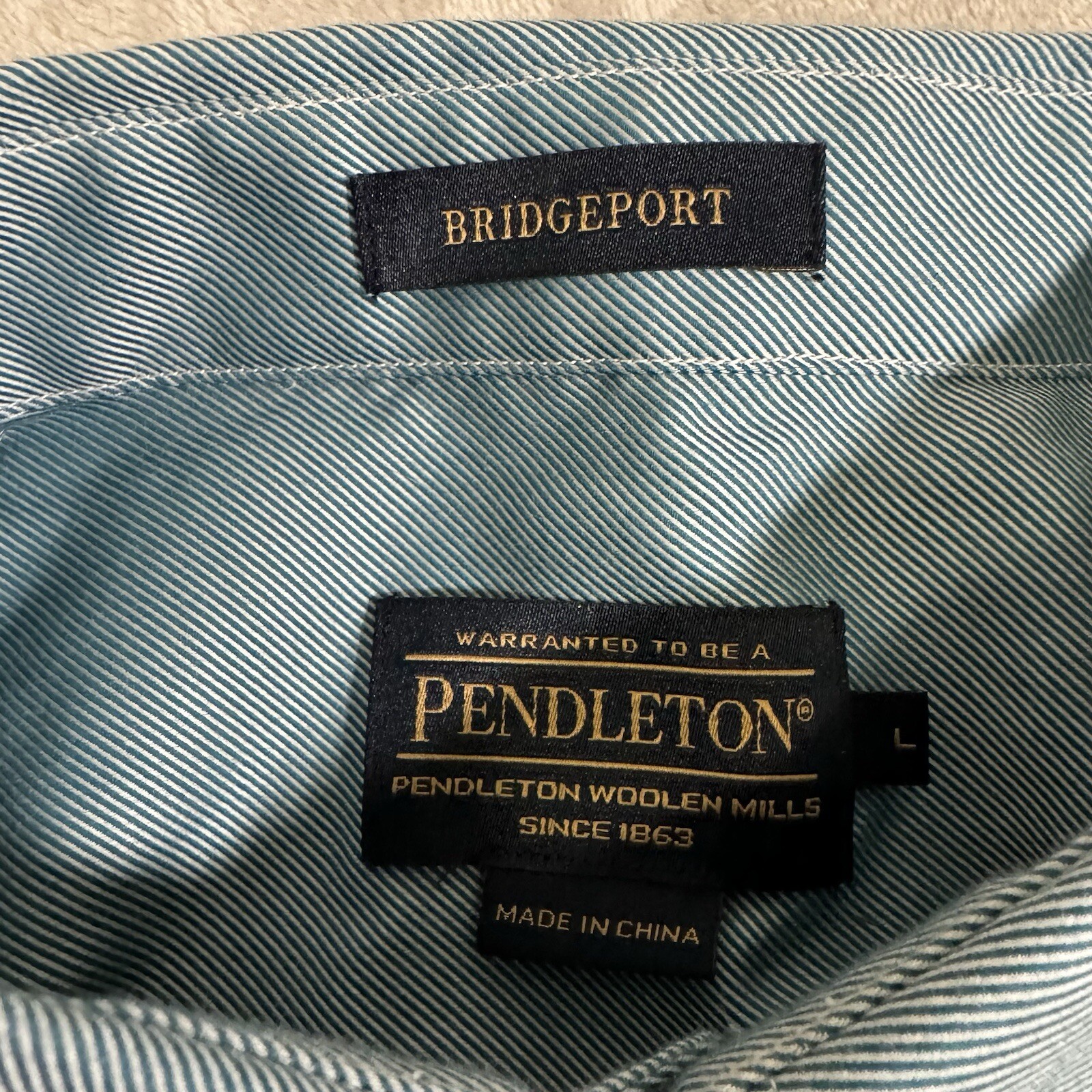 Pendleton Men's Size Large Solid Long Sleeve Cott… - image 1